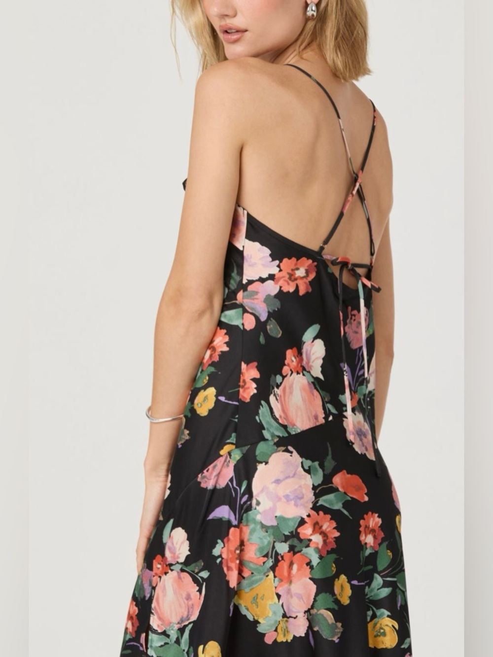 ASTR the Label Floral Satin Midi Slip Dress, NWT - Picture 6 of 15